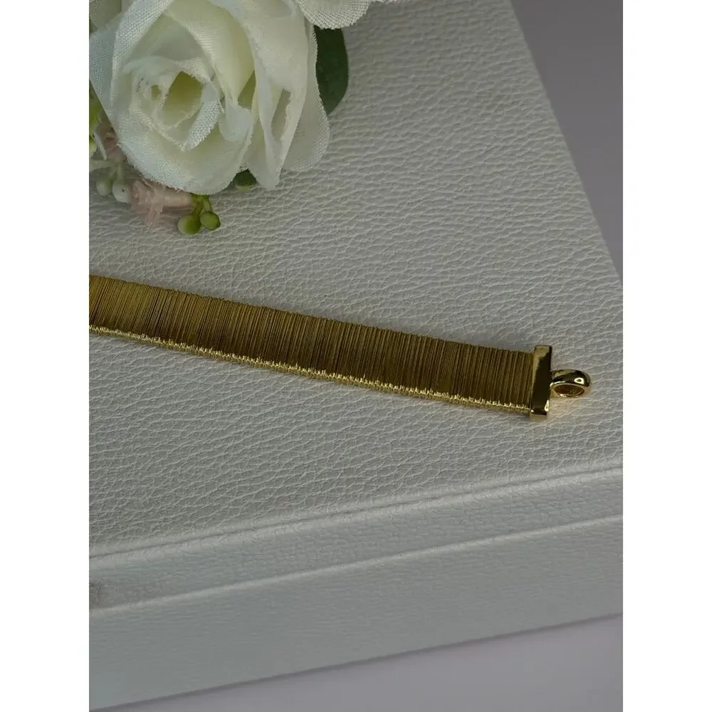 Elegant 925 Sterling Silver V Italy Gold Plated Bracelet Length 7 Inch